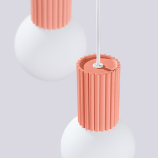 Lampa wisząca Halo Sollux - Ryflowana, szklane kule, 25cm