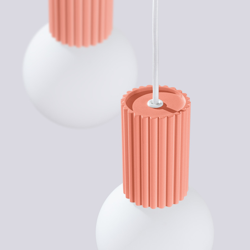 Lampa wisząca Halo Sollux - Ryflowana, szklane kule, 25cm