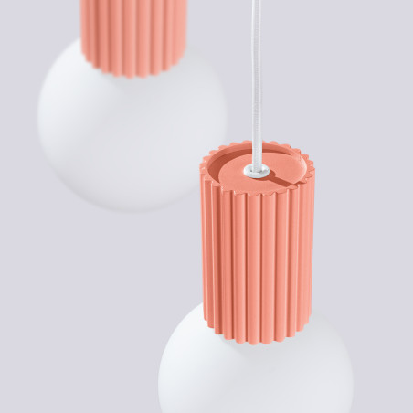 Lampa wisząca Halo Sollux - Ryflowana, szklane kule, 25cm