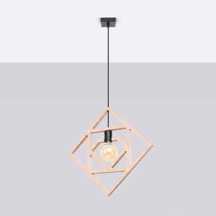 Lampa wisząca drewniana Caro 50cm Sollux - Skandynawski Design