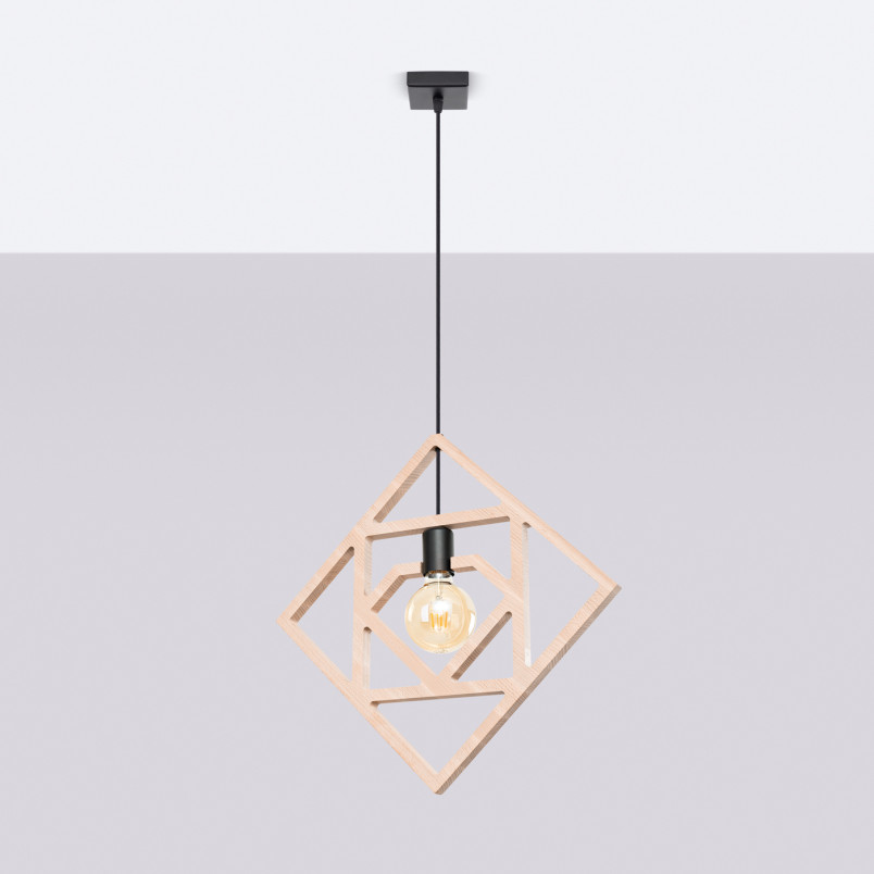 Lampa wisząca drewniana Caro 50cm Sollux - Skandynawski Design