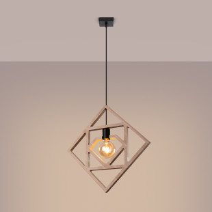 Lampa wisząca drewniana Caro 50cm Sollux - Skandynawski Design