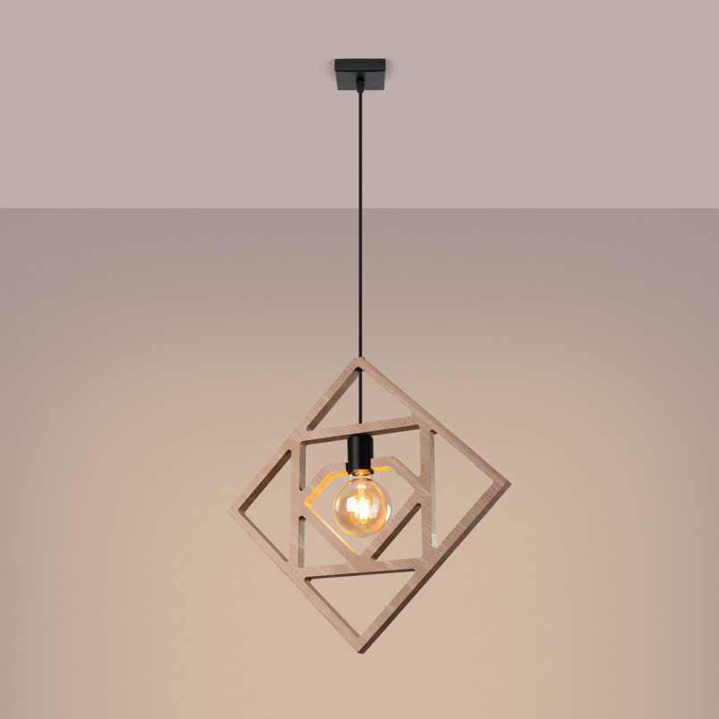 Lampa wisząca drewniana Caro 50cm Sollux - Skandynawski Design