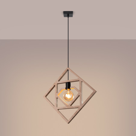 Lampa wisząca drewniana Caro 50cm Sollux - Skandynawski Design