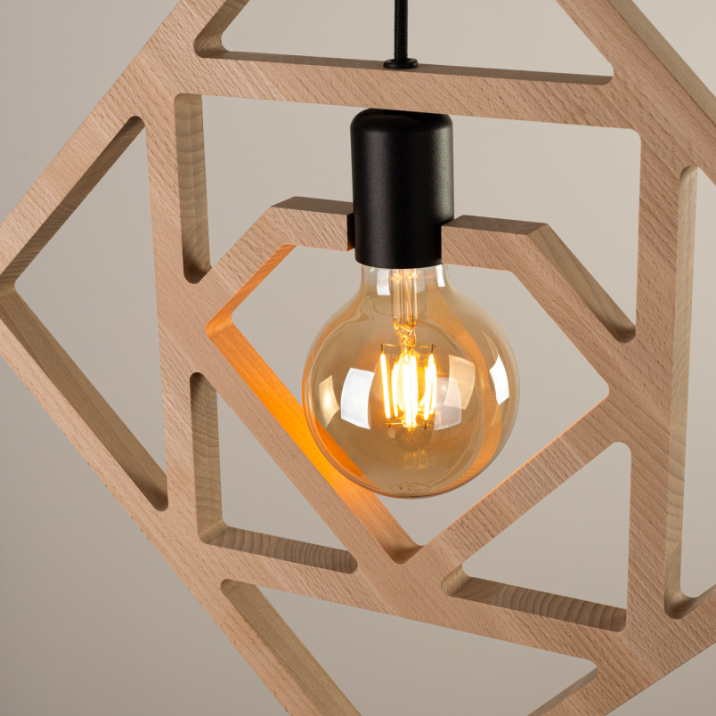 Lampa wisząca drewniana Caro 50cm Sollux - Skandynawski Design