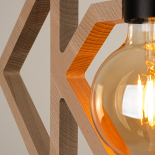 Lampa wisząca drewniana Caro 50cm Sollux - Skandynawski Design