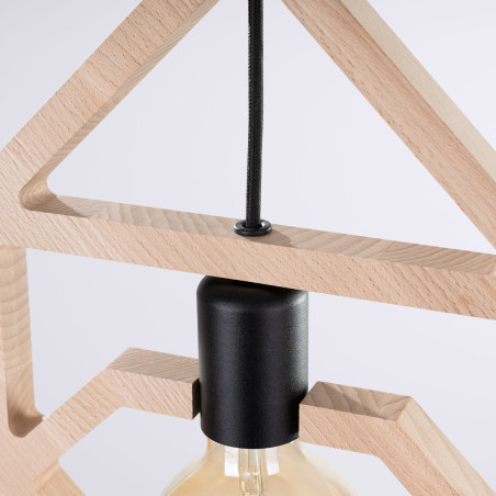 Lampa wisząca drewniana Caro 50cm Sollux - Skandynawski Design