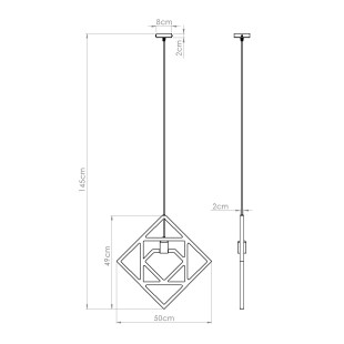 Lampa wisząca drewniana Caro 50cm Sollux - Skandynawski Design