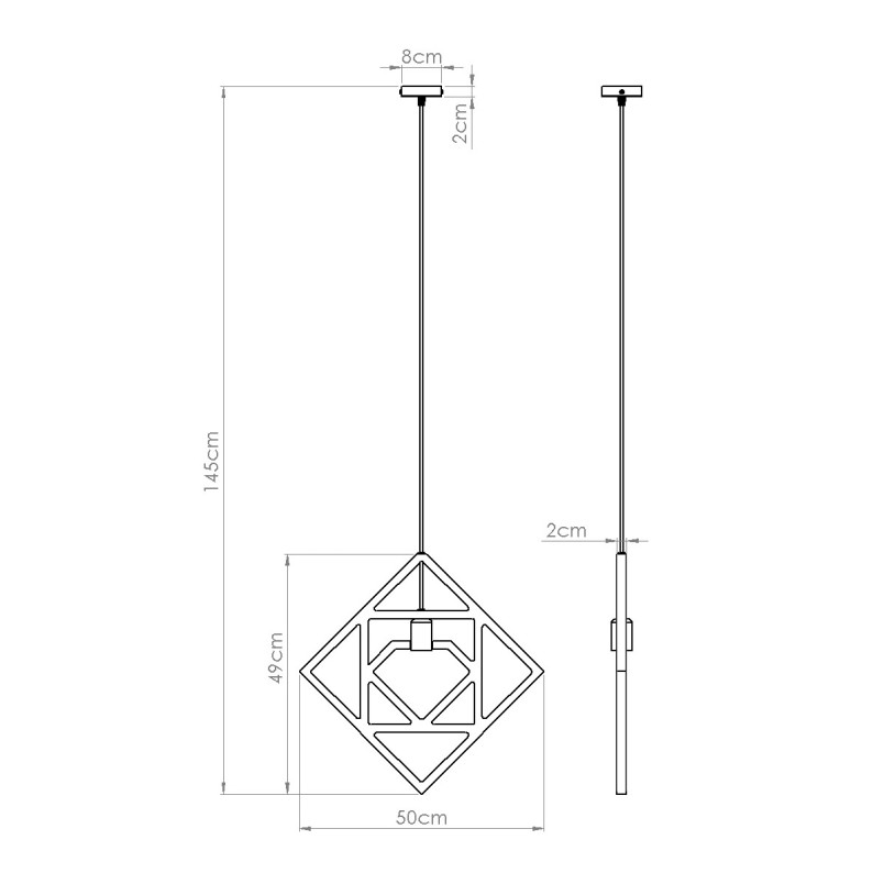 Lampa wisząca drewniana Caro 50cm Sollux - Skandynawski Design