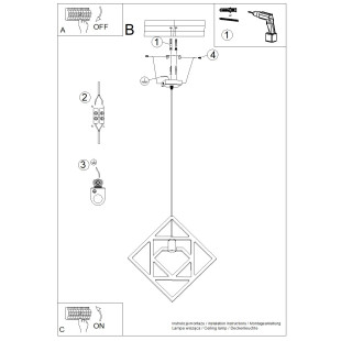 Lampa wisząca drewniana Caro 50cm Sollux - Skandynawski Design