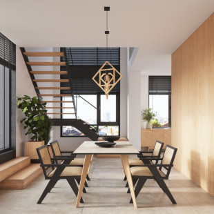 Lampa wisząca drewniana Caro 50cm Sollux - Skandynawski Design