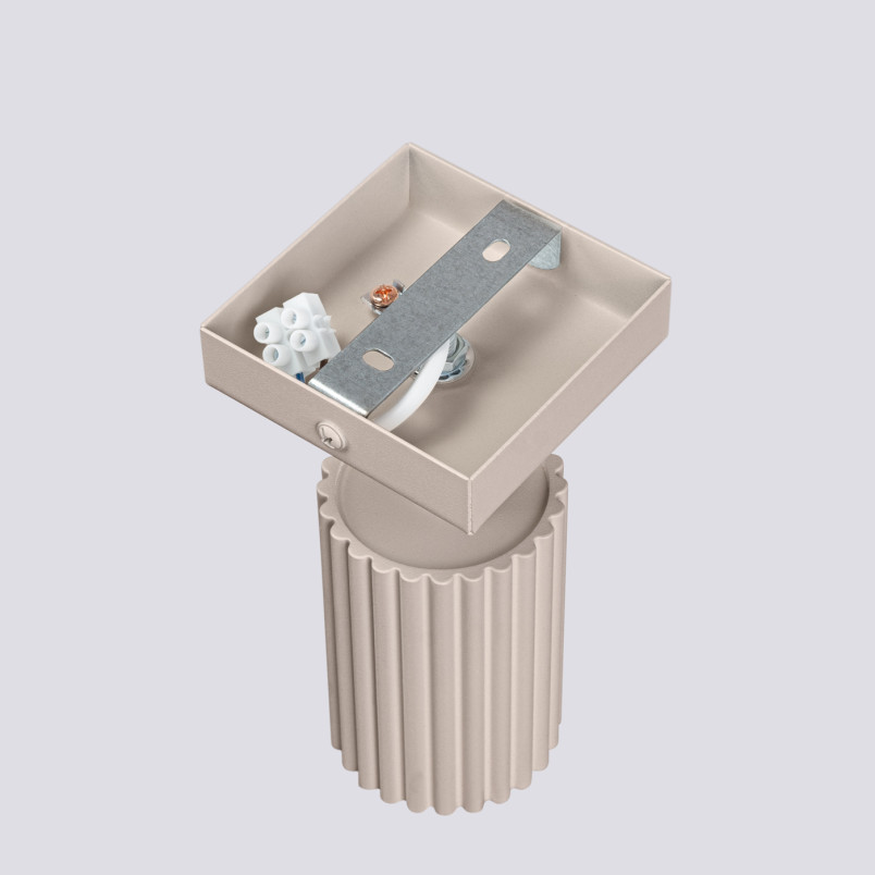 Kinkiet ryflowany Karbon taupe Sollux - Nowoczesne oświetlenie