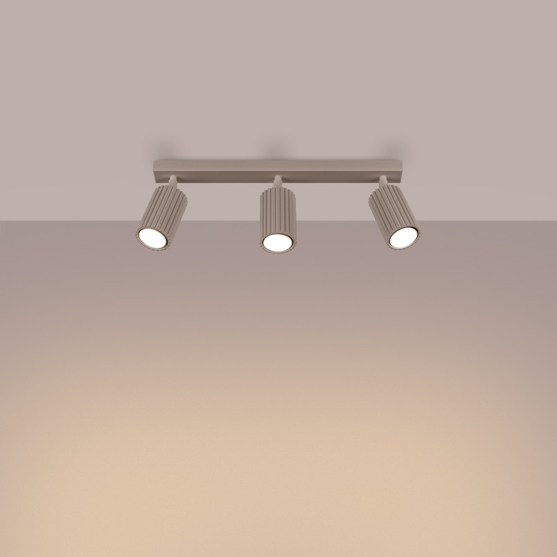 Reflektor 3-punktowy Karbon Long taupe Sollux | Lampa sufitowa