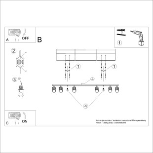Reflektor Karbon Long Taupe Sollux - 6 punktów, Minimalizm
