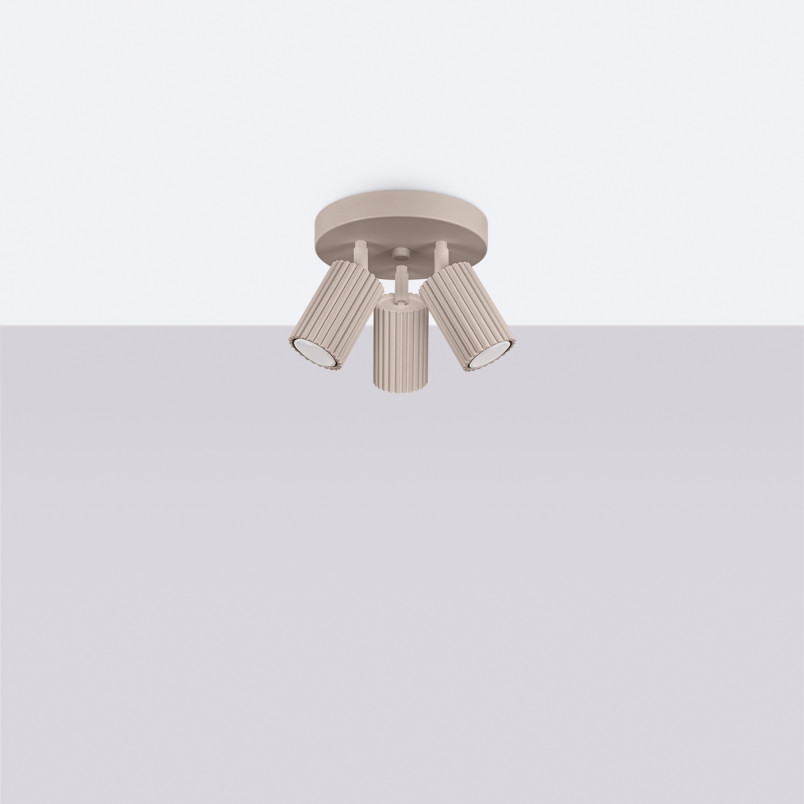 Reflektor 3-punktowy Karbon Round Taupe Sollux | Lampa Sufitowa