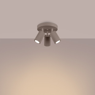 Reflektor 3-punktowy Karbon Round Taupe Sollux | Lampa Sufitowa