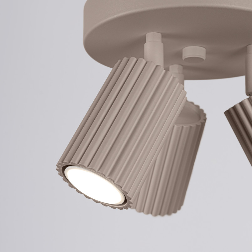 Reflektor 3-punktowy Karbon Round Taupe Sollux | Lampa Sufitowa