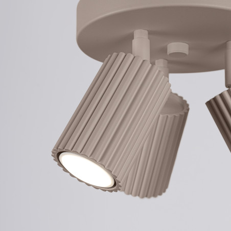 Reflektor 3-punktowy Karbon Round Taupe Sollux | Lampa Sufitowa