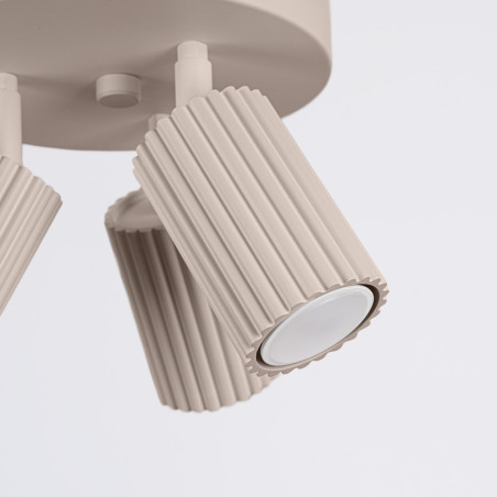 Reflektor 3-punktowy Karbon Round Taupe Sollux | Lampa Sufitowa