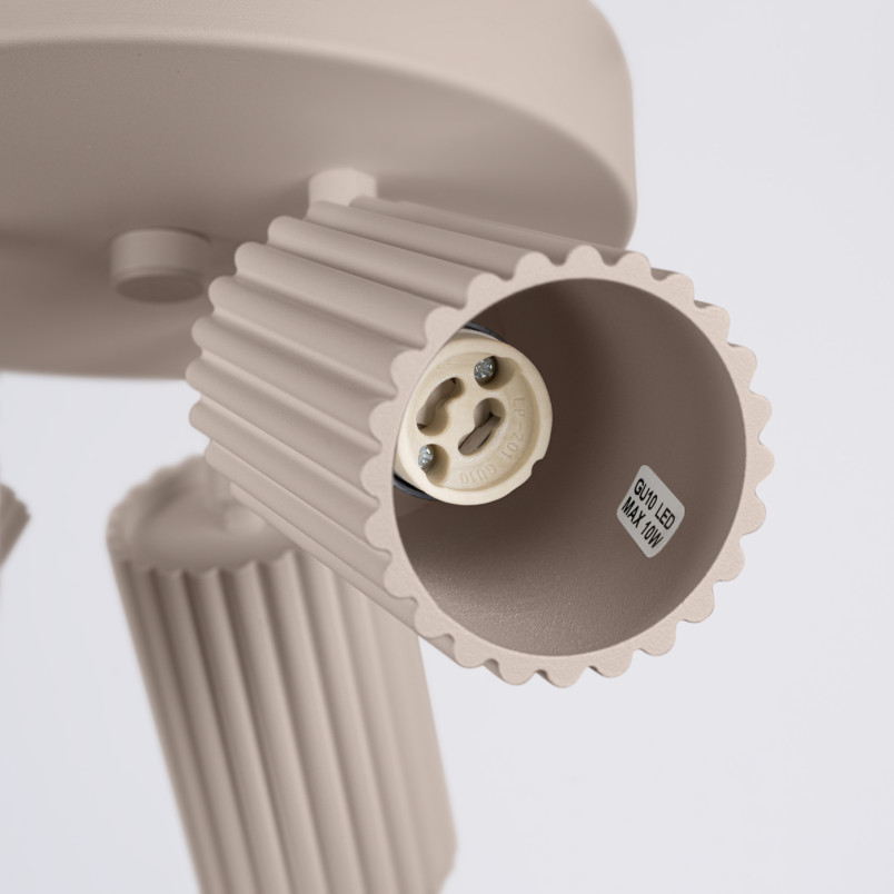 Reflektor 3-punktowy Karbon Round Taupe Sollux | Lampa Sufitowa