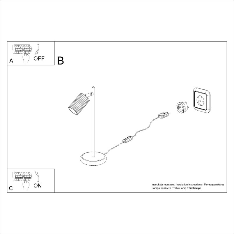 Lampa biurkowa Karbon taupe Sollux | Nowoczesny design
