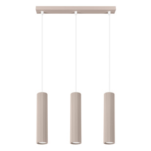 Lampa wisząca Karbon Long taupe Sollux | 3 tuby, nowoczesny design