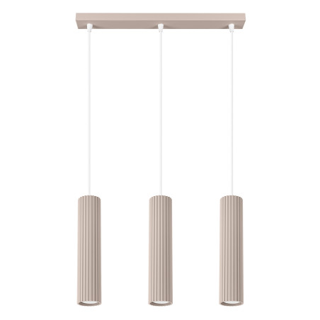 Lampa wisząca Karbon Long taupe Sollux | 3 tuby, nowoczesny design