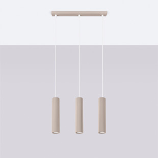 Lampa wisząca Karbon Long taupe Sollux | 3 tuby, nowoczesny design