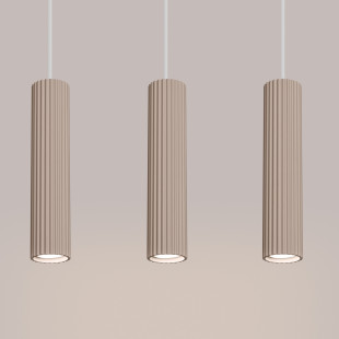 Lampa wisząca Karbon Long taupe Sollux | 3 tuby, nowoczesny design