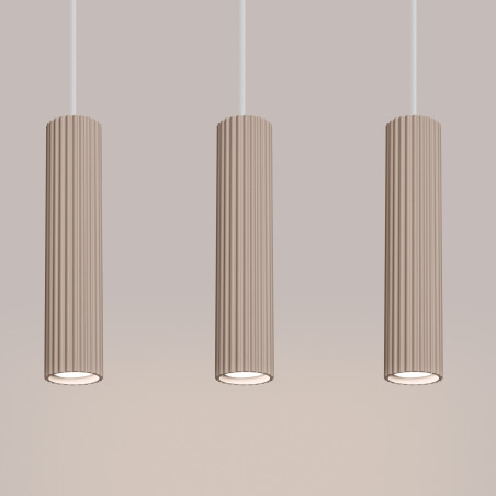 Lampa wisząca Karbon Long taupe Sollux | 3 tuby, nowoczesny design