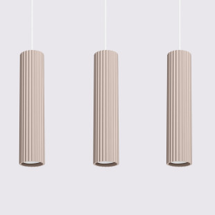 Lampa wisząca Karbon Long taupe Sollux | 3 tuby, nowoczesny design