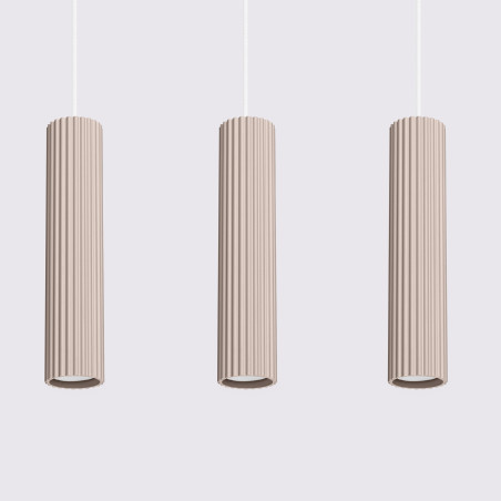 Lampa wisząca Karbon Long taupe Sollux | 3 tuby, nowoczesny design