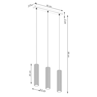 Lampa wisząca Karbon Long taupe Sollux | 3 tuby, nowoczesny design