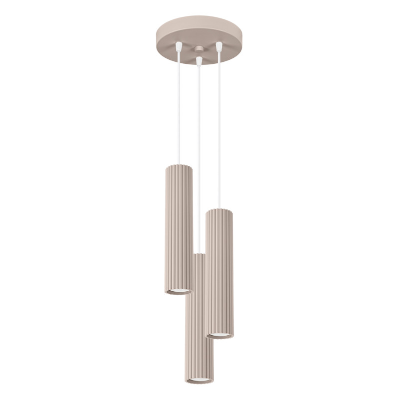 Lampa wisząca Karbon taupe - 3 tuby, Sollux | Sklep z lampami