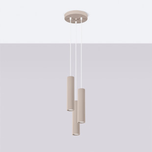 Lampa wisząca Karbon taupe - 3 tuby, Sollux | Sklep z lampami