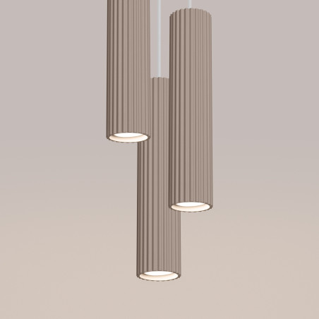 Lampa wisząca Karbon taupe - 3 tuby, Sollux | Sklep z lampami
