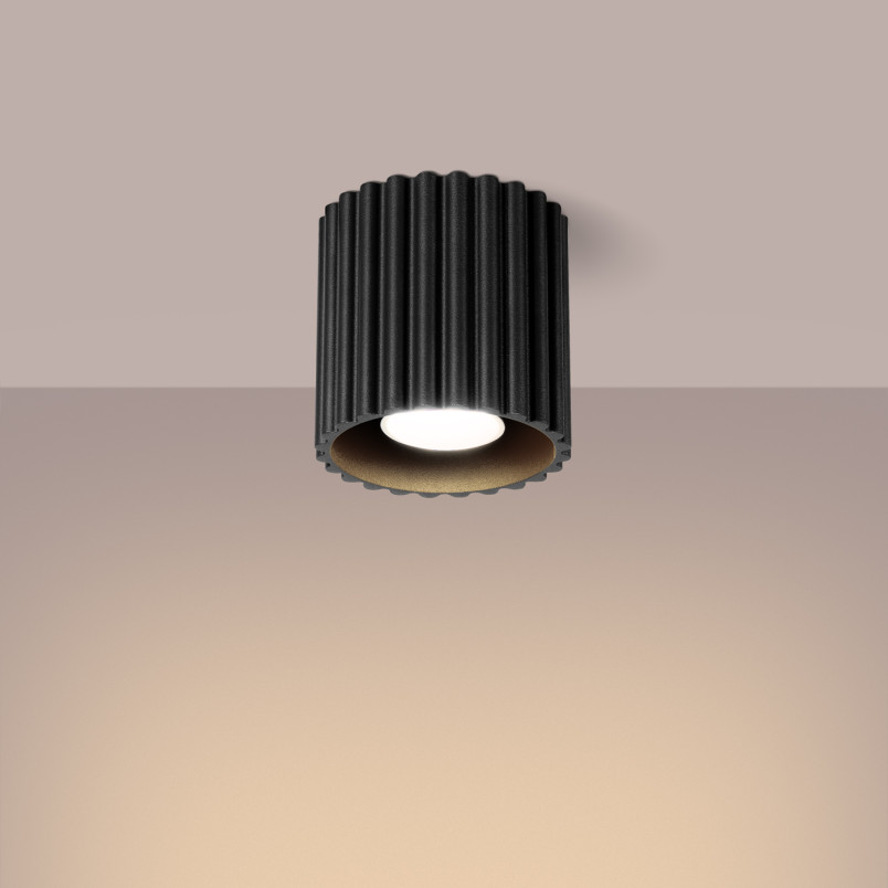 Lampa spot Aura czarna Sollux - nowoczesny design | Sklep z oświetleniem