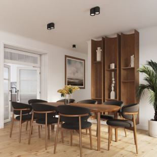 Kinkiet Sollux Aura czarny - Ryflowany, nowoczesny