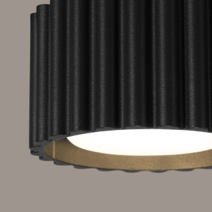 Lampa spot Aura GX53 Sollux - czarna, ryflowana, 10cm