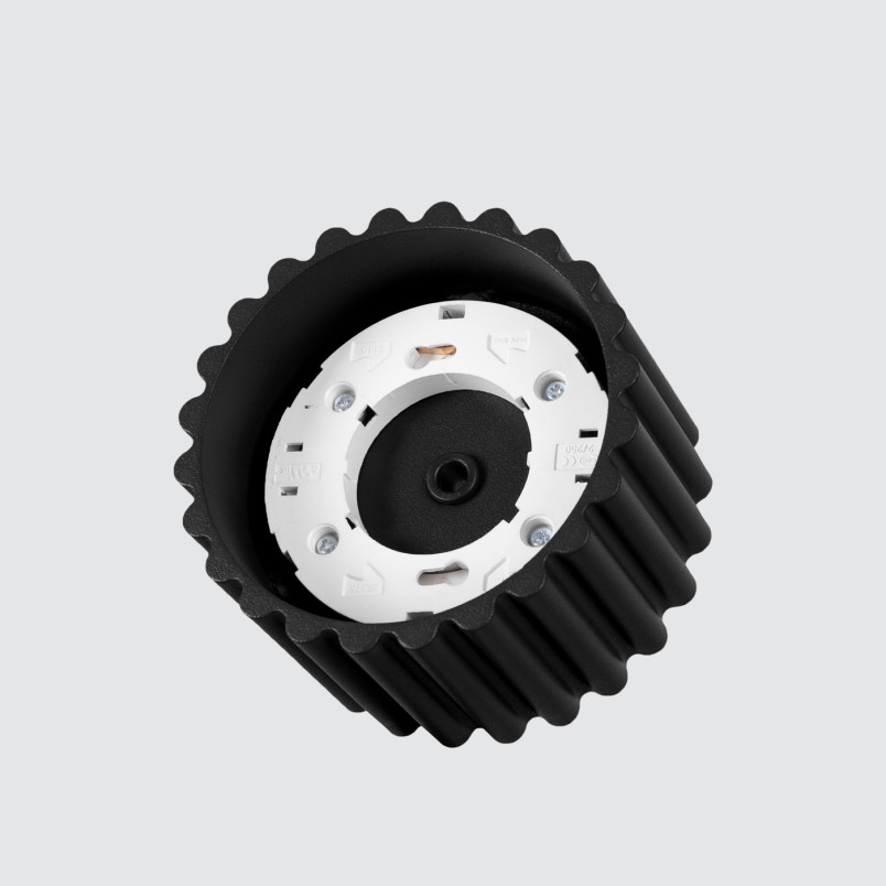 Lampa spot Aura GX53 Sollux - czarna, ryflowana, 10cm