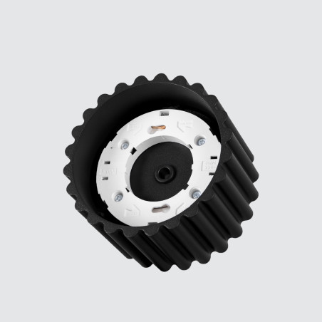 Lampa spot Aura GX53 Sollux - czarna, ryflowana, 10cm