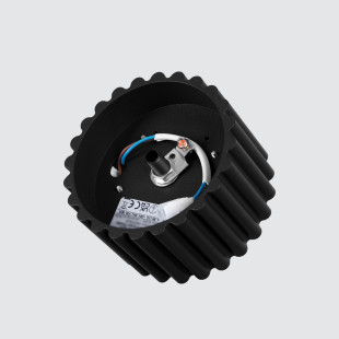Lampa spot Aura GX53 Sollux - czarna, ryflowana, 10cm