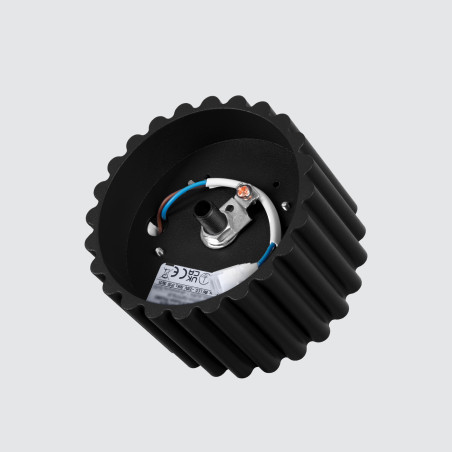 Lampa spot Aura GX53 Sollux - czarna, ryflowana, 10cm