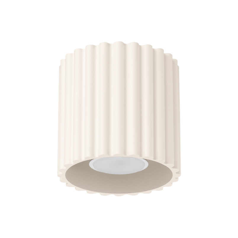 Lampa spot Aura Sollux - Ryflowana, Beżowa, GU10