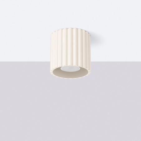 Lampa spot Aura Sollux - Ryflowana, Beżowa, GU10