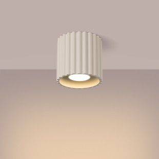 Lampa spot Aura Sollux - Ryflowana, Beżowa, GU10