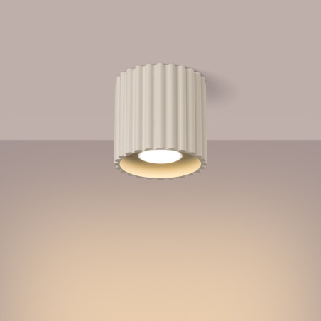 Lampa spot Aura Sollux - Ryflowana, Beżowa, GU10