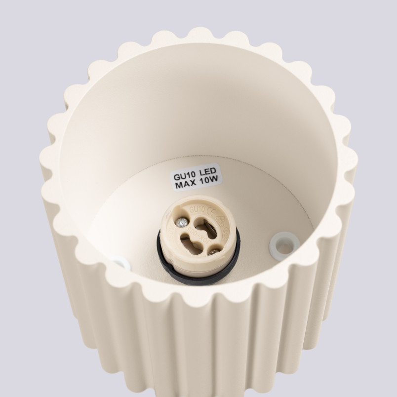 Lampa spot Aura Sollux - Ryflowana, Beżowa, GU10