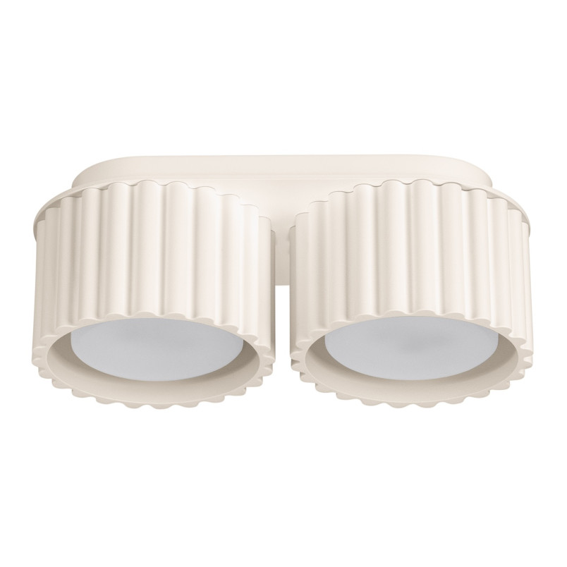 Lampa spot ryflowana Aura GX53 beżowa Sollux | 2 punkty