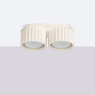 Lampa spot ryflowana Aura GX53 beżowa Sollux | 2 punkty